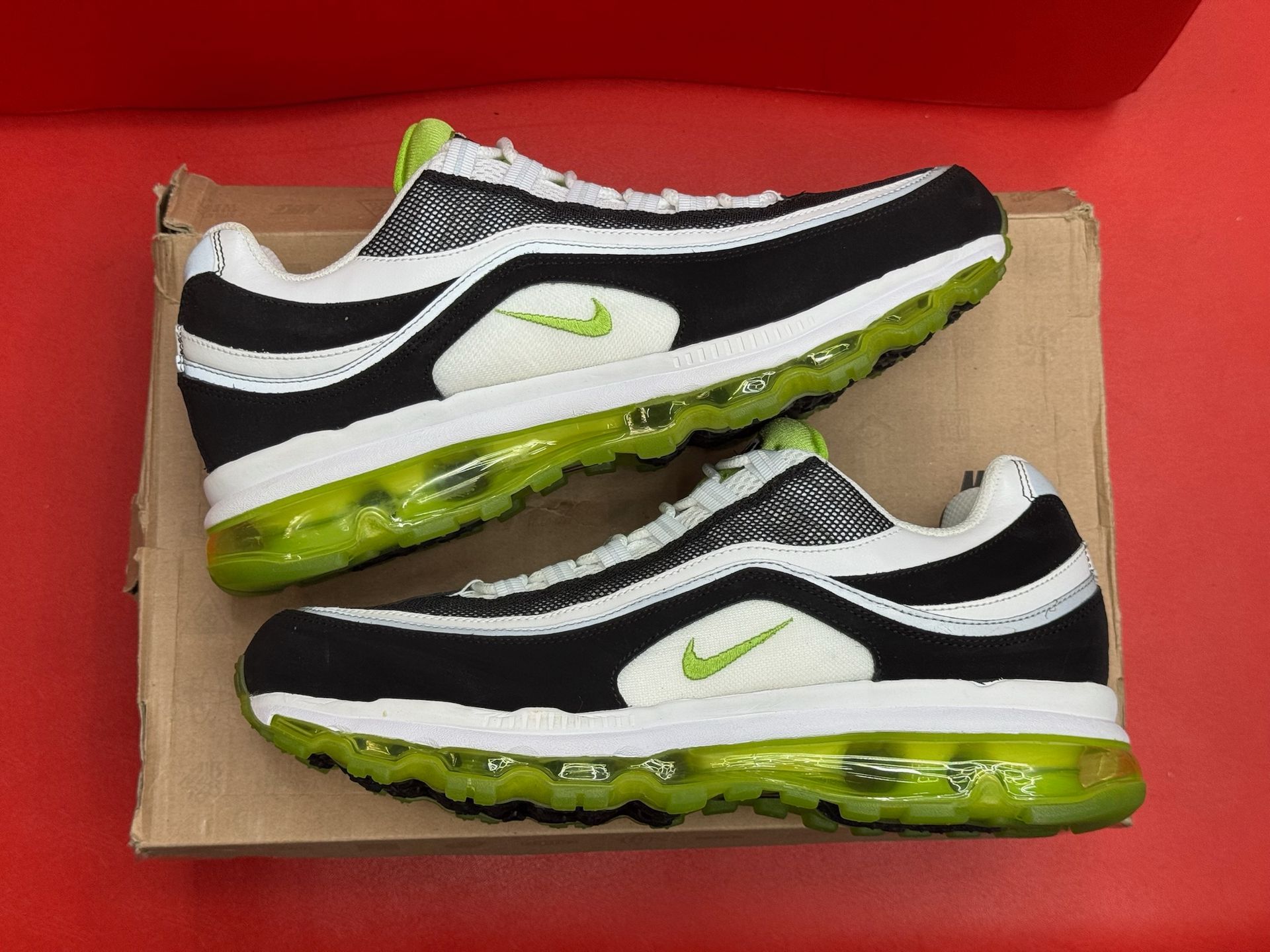 12M Nike Airmax 24-7 Blk Wht Volt Green