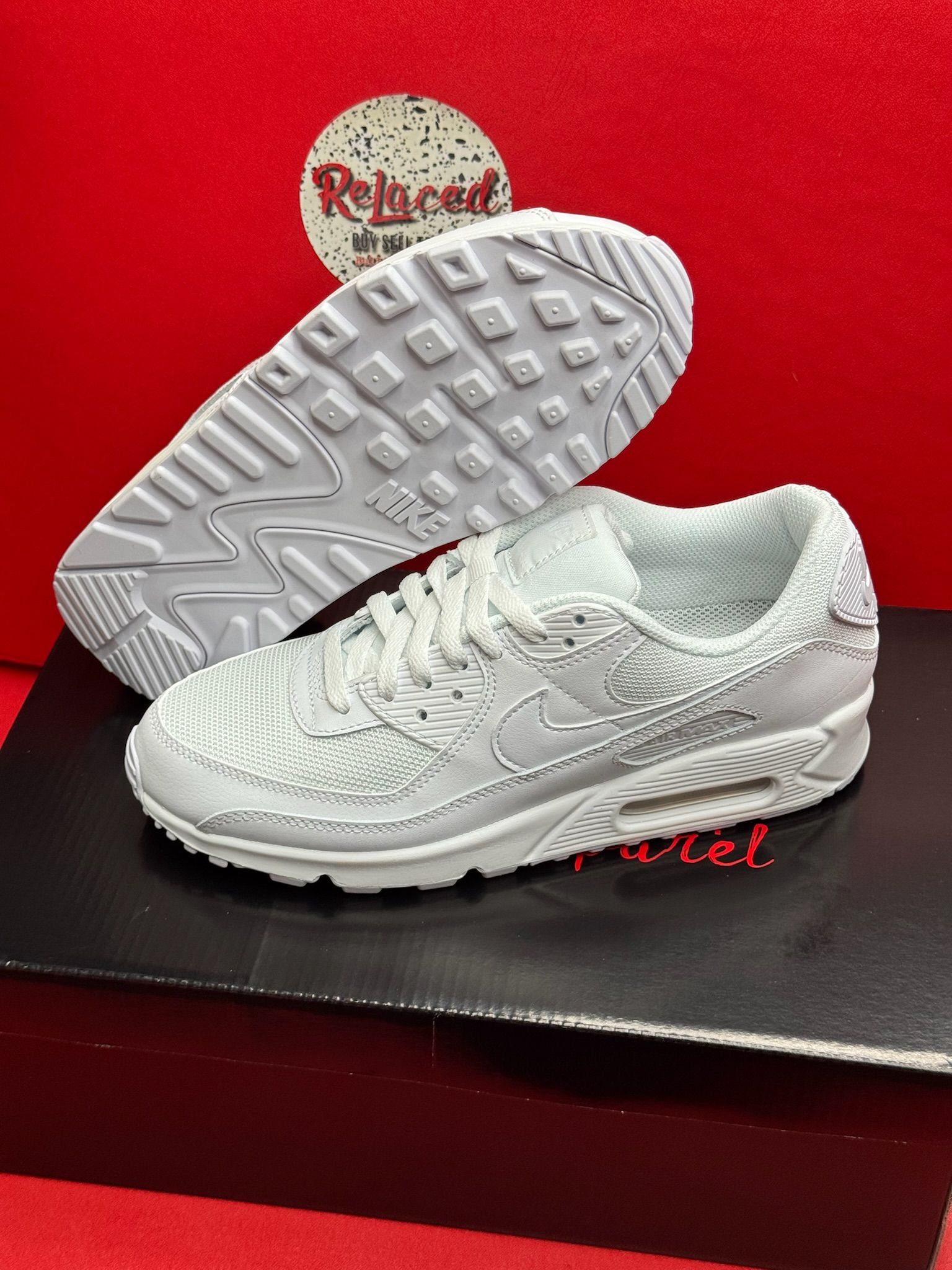 9W Nike Air Max 90 Recraft Triple White