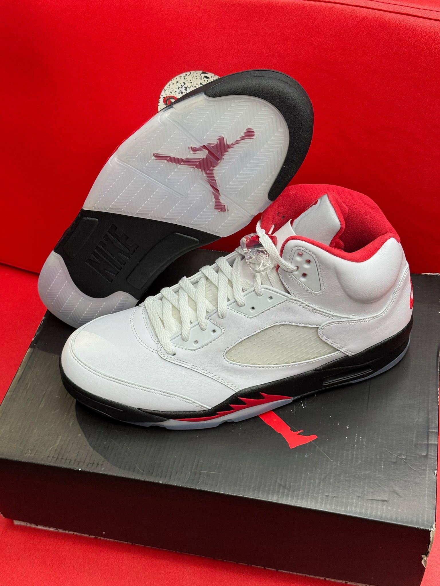 13M Jordan 5 Retro Fire Red Silver Tongue (2020)