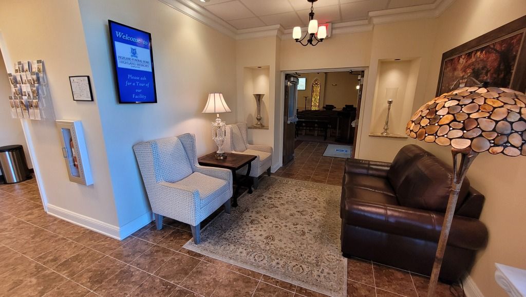 Highland Funeral Home Hallway with Chairs