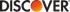 Discover logo with black text and an orange-red gradient circle for the “O”