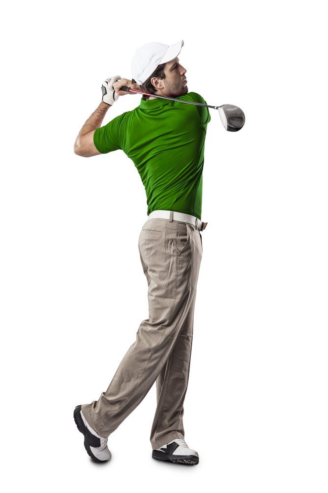 Golf Player in A Green Shirt