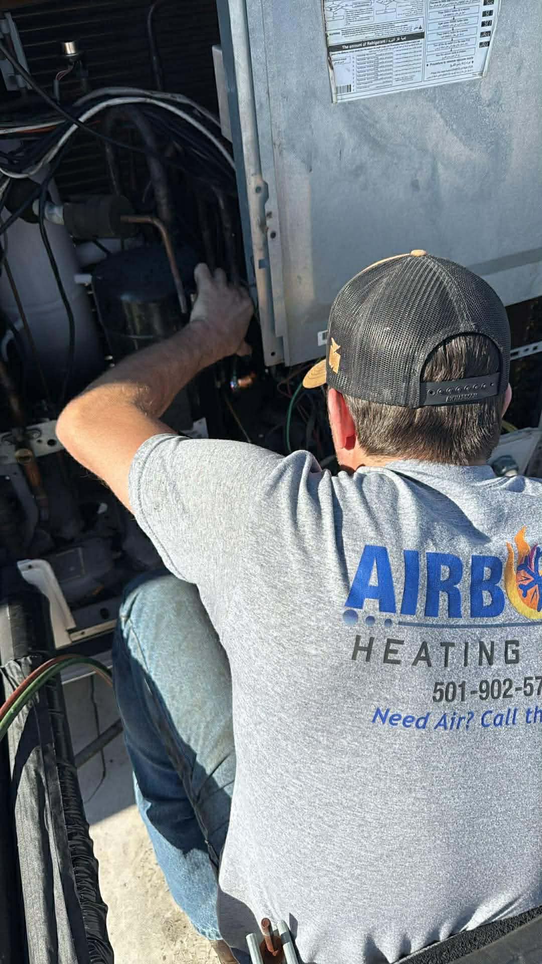 A technician wearing an 