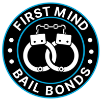 The logo for First Mind Bail Bonds shows a pair of handcuffs.