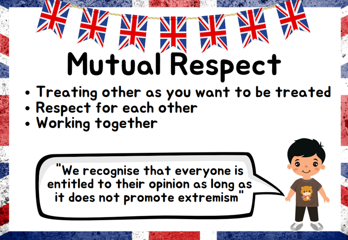 A poster that says mutual respect on it