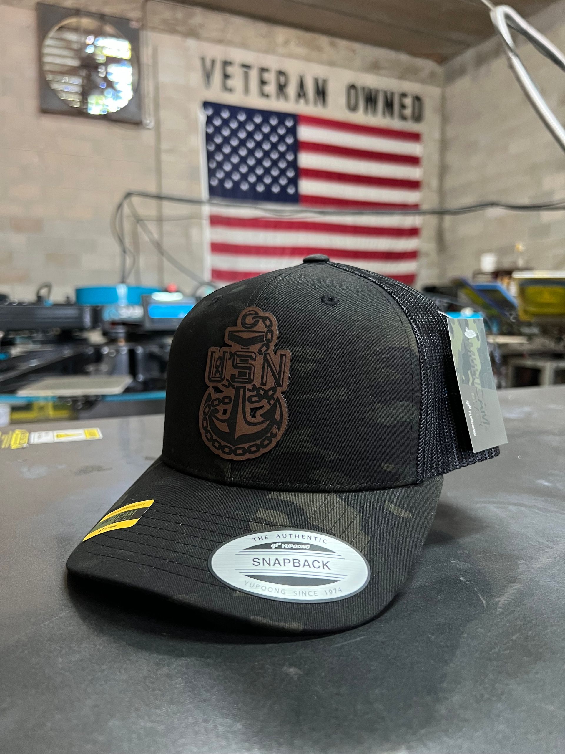 Midnight-Ops CPO, SCPO, MCPO Black Camo Snapback