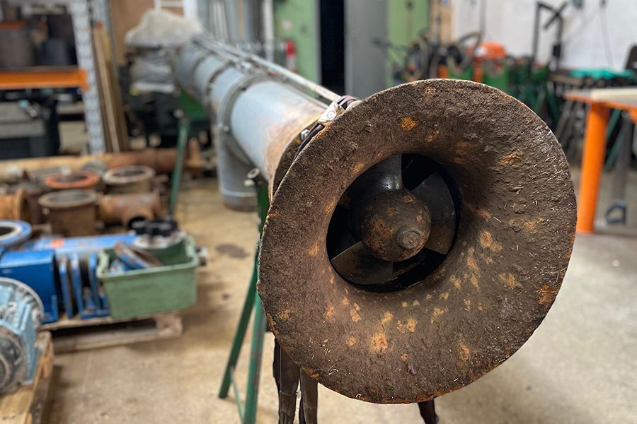 Pump at the workshop while being repaired