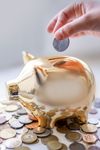 Spaarvarken met muntgeld als symbool voor betaalbare tarieven