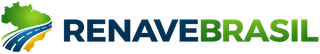 Logotipo da RENAVEBRASIL com globo verde e azul e uma faixa amarela representando uma estrada.