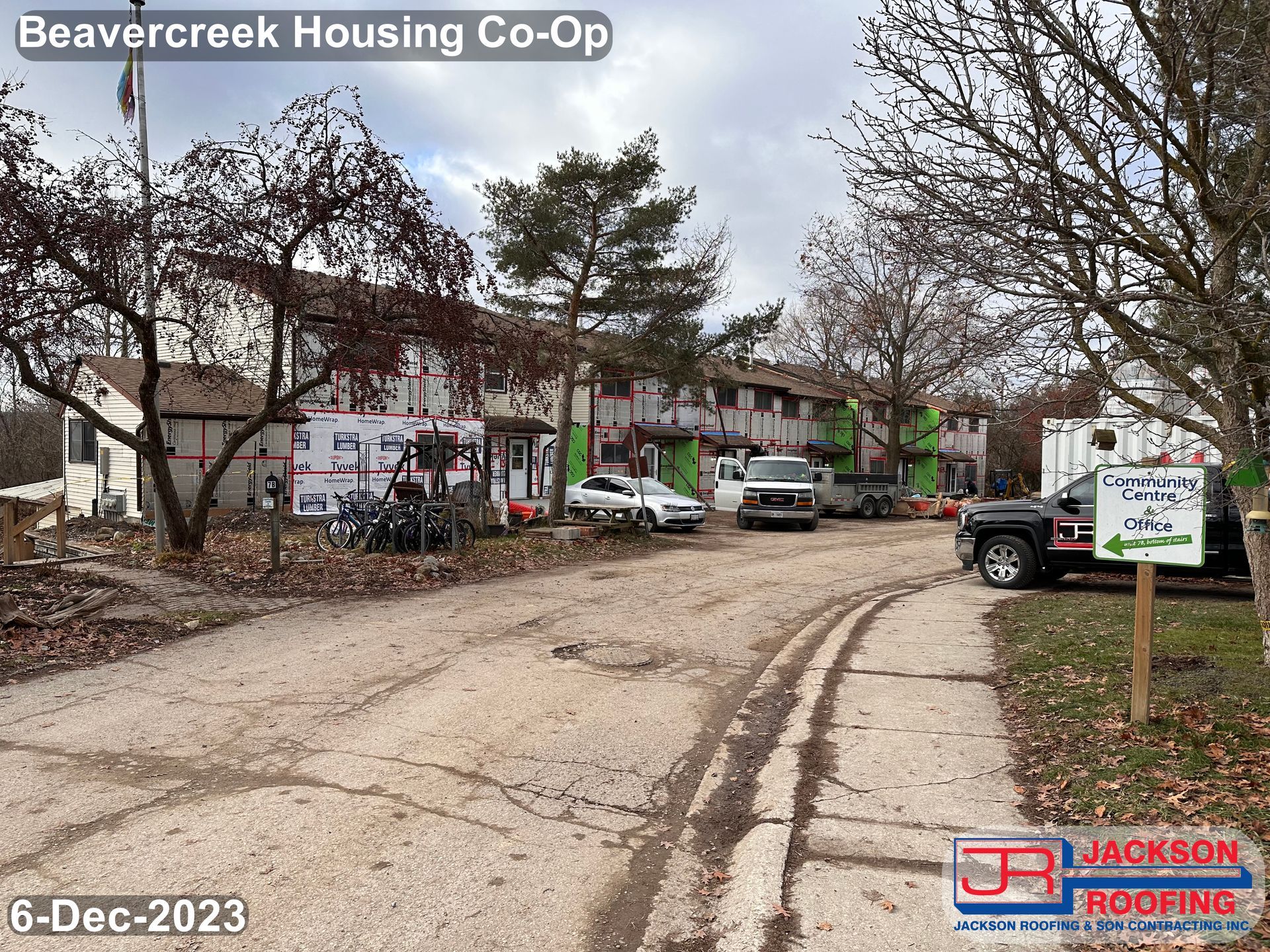 A picture of a beavercreek housing co-op under construction.