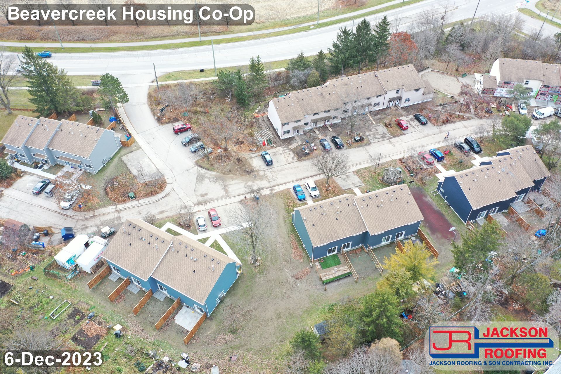 An aerial view of the beavercreek housing co-op