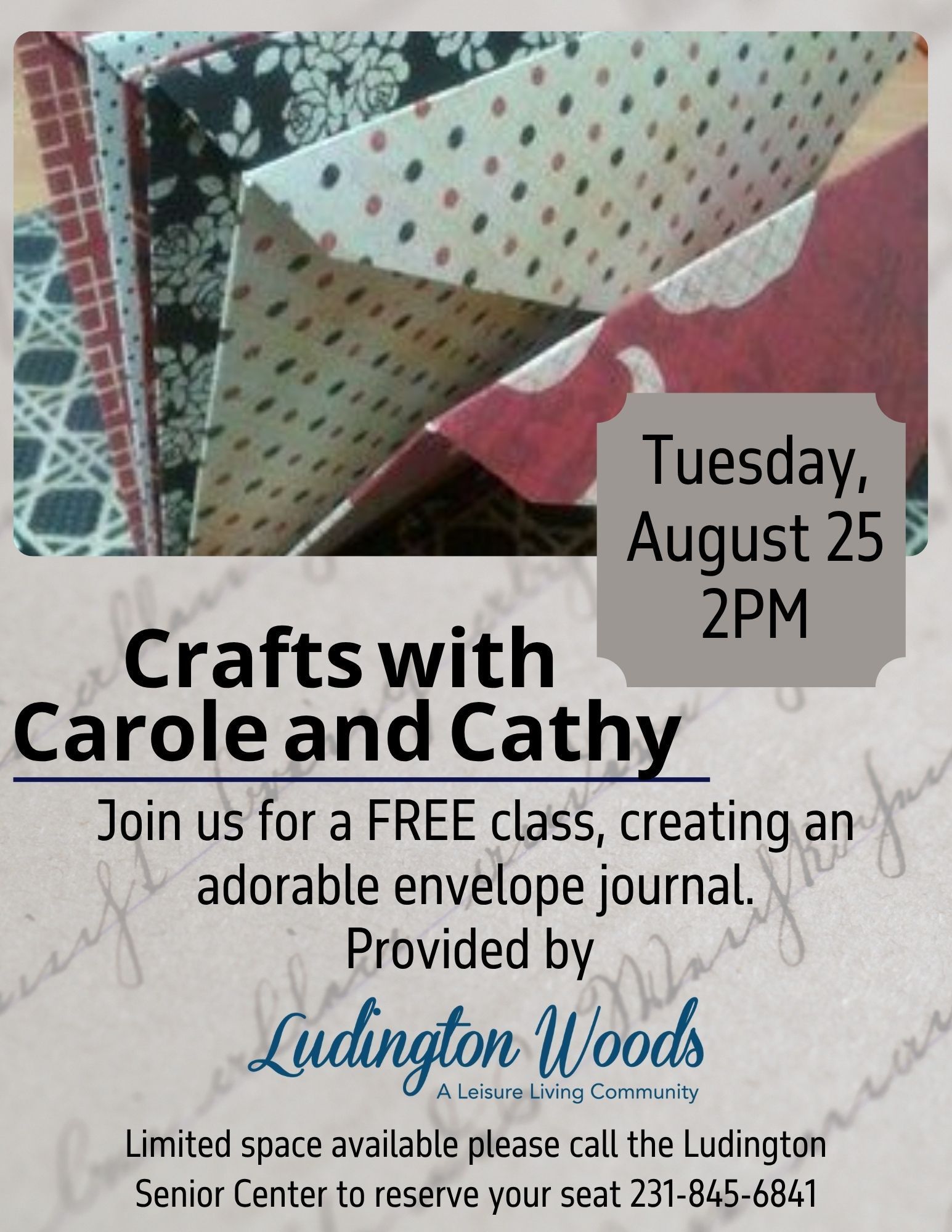 Flyer for Crafts with Carole and Cathy