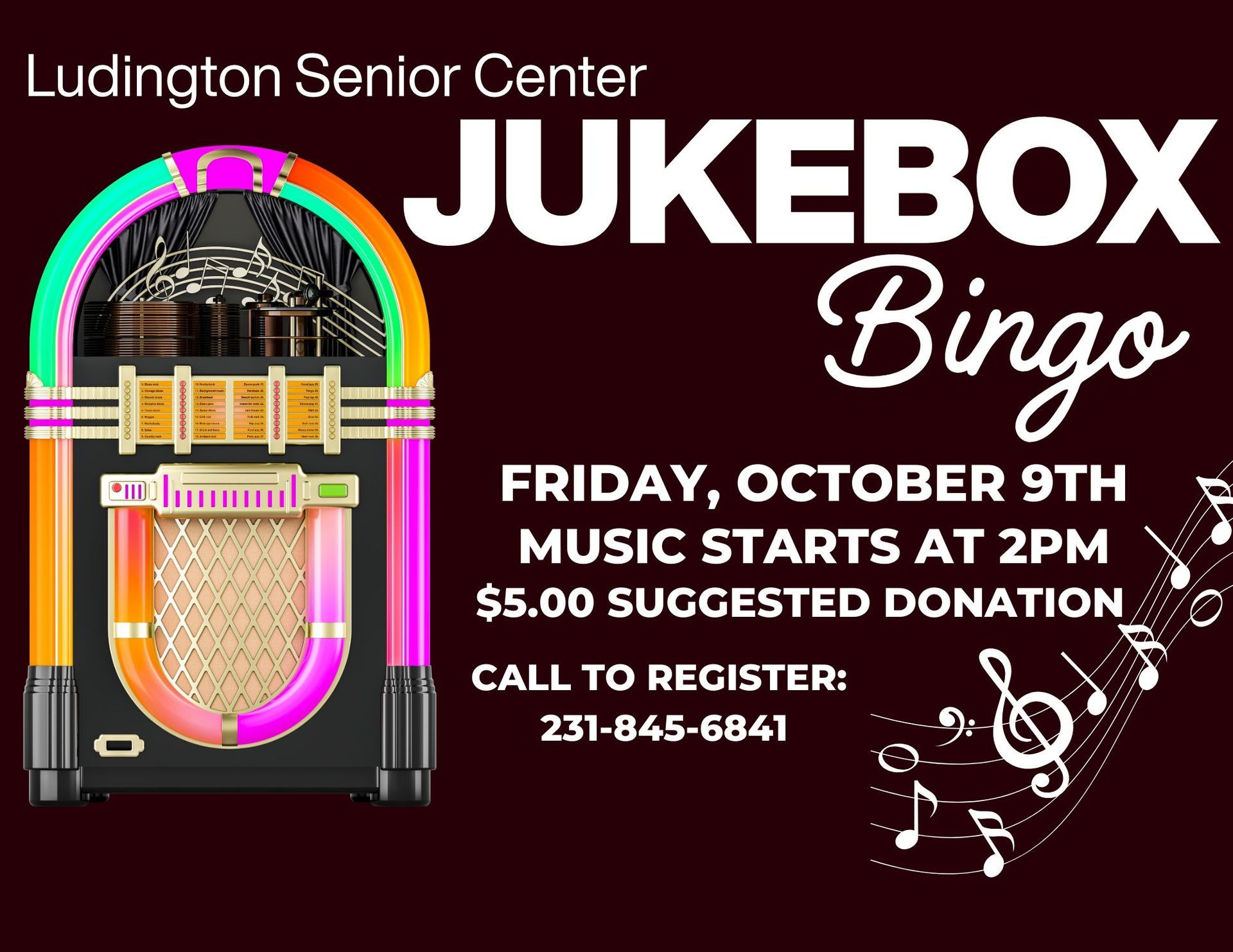 Flyer for Jukebox Bingo