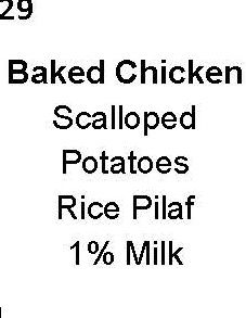 daily menu
