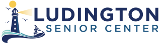Ludington Senior Center logo depicting a graphic lighthouse