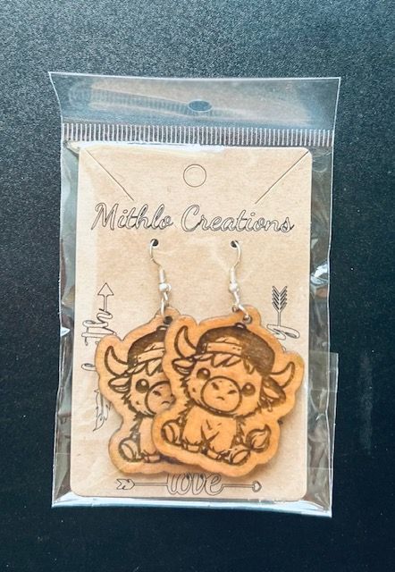 Large Highland Cow Earrings