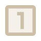 Beige square icon with the number 1 inside a rounded border