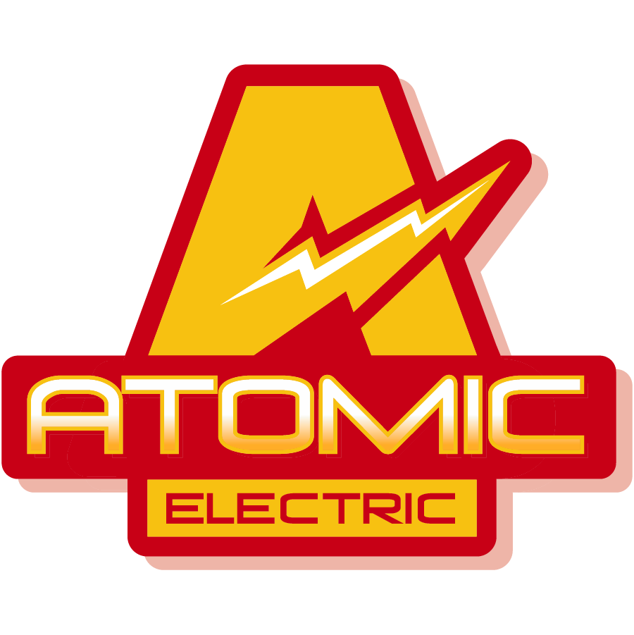 Atomic Electric logo with yellow and red stylized A and lightning bolt