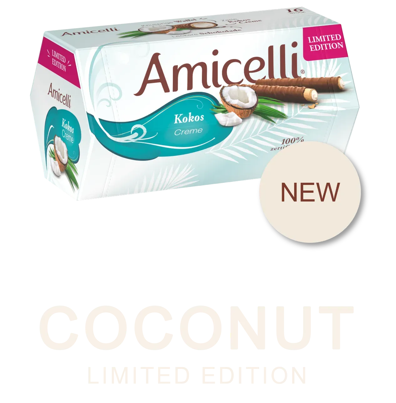 Amicelli Cocout Box on purple background