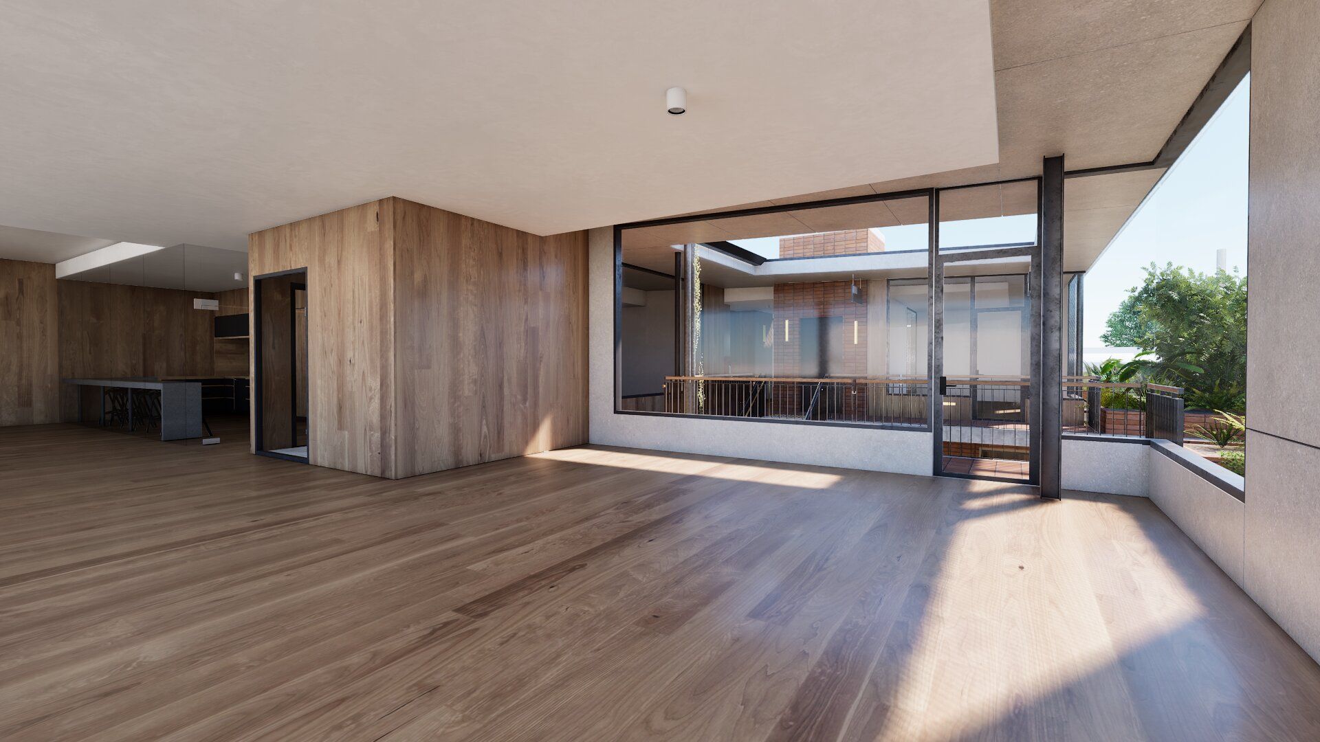 minimalist interior design wood flooring.