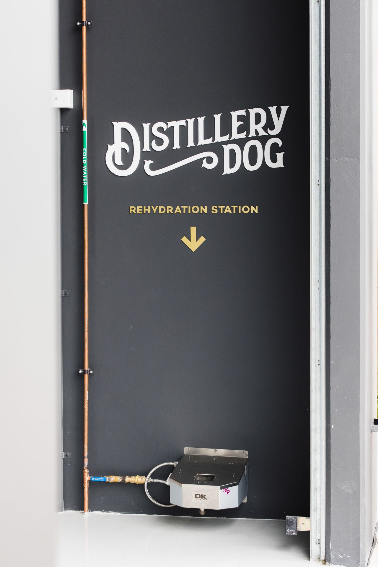 A wall sign labeled 