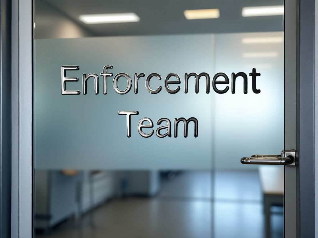Enforcement team office door