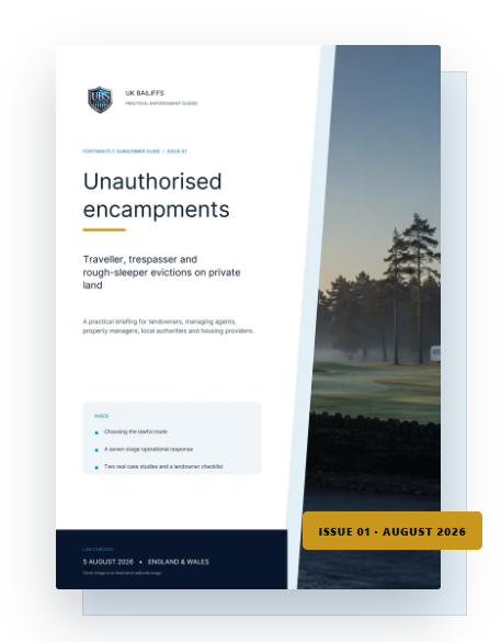 Front cover of Issue 01: Unauthorised encampments