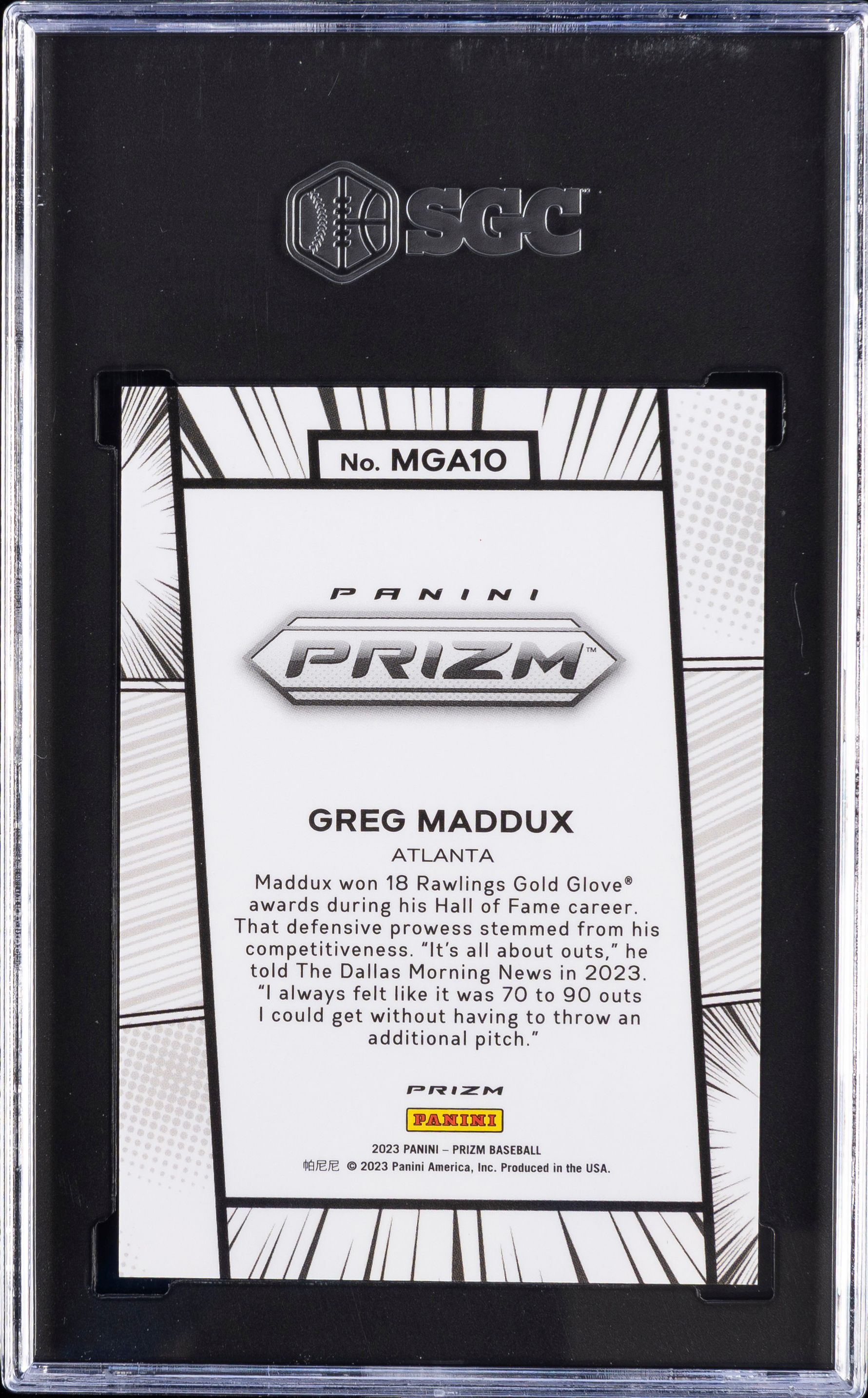 2023 Panini Prizm Manga Greg Maddux #MGA10 | SSP Case Hit