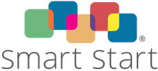 Logo with overlapping colored squares and the words