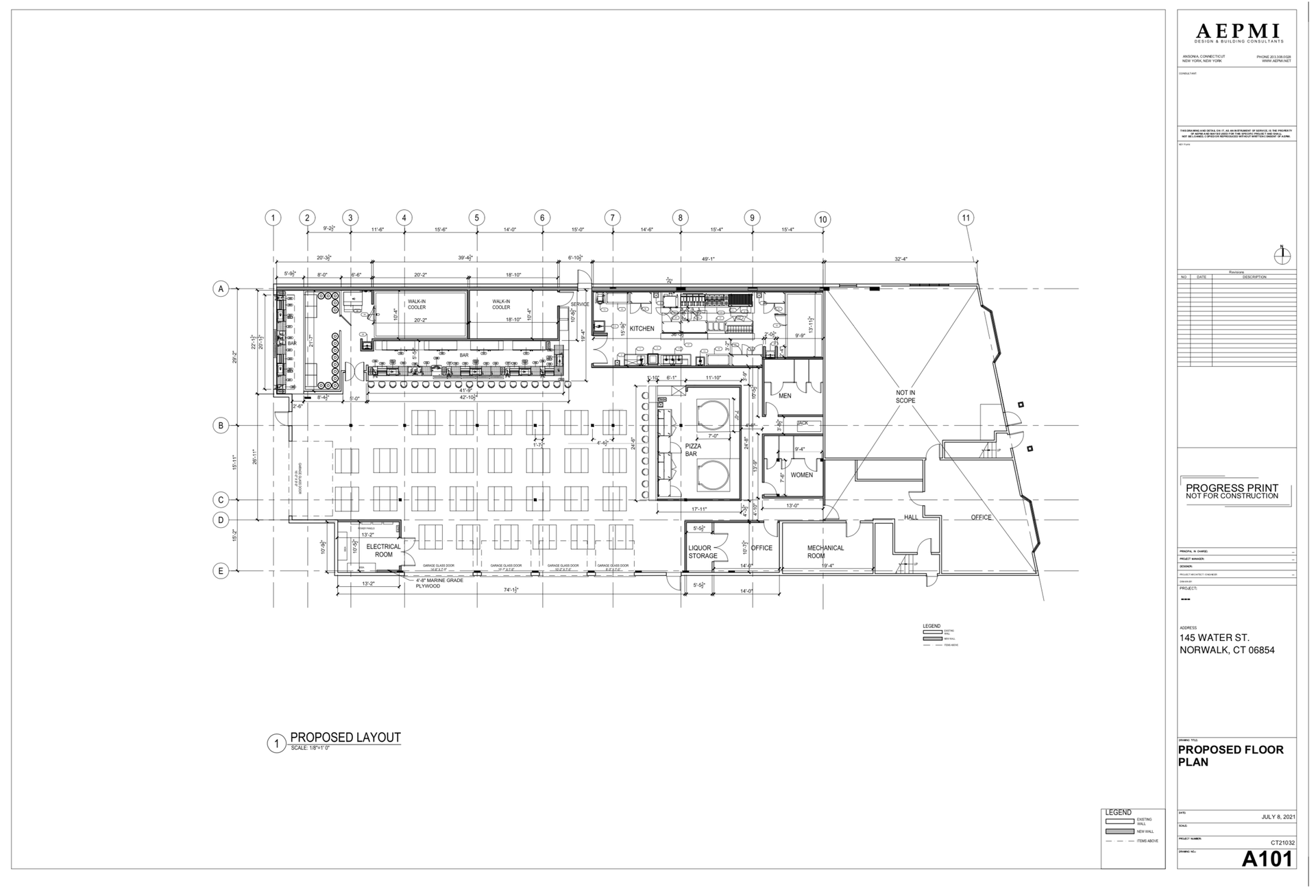 Architectural floor plan of a building, showing rooms, walls, and furniture layouts. The plan is in black lines on a white background.