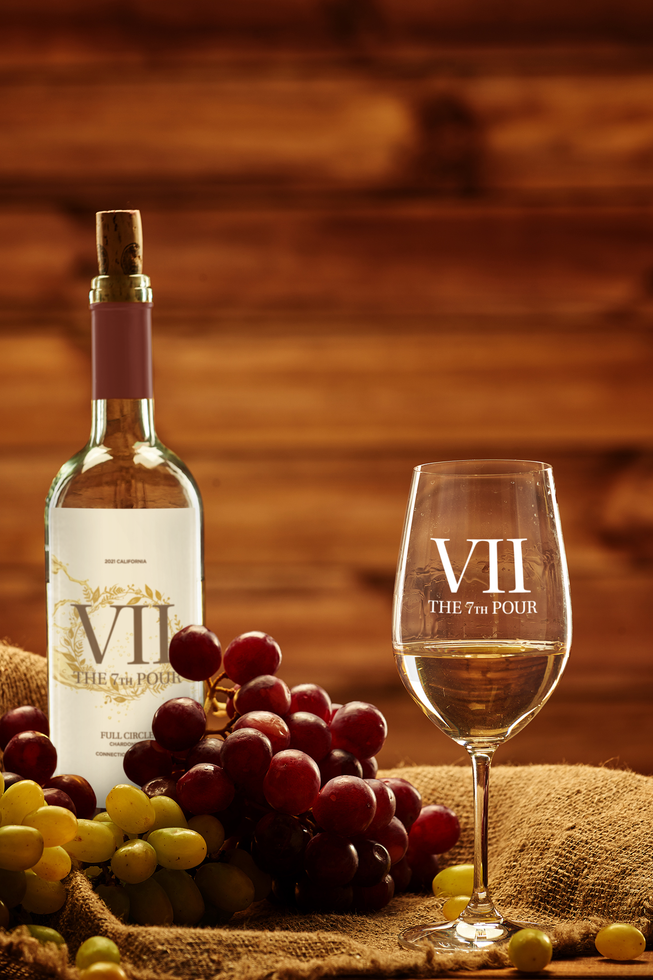 A bottle of white wine with a 