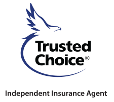 Trusted Choice logo with a blue eagle soaring, text