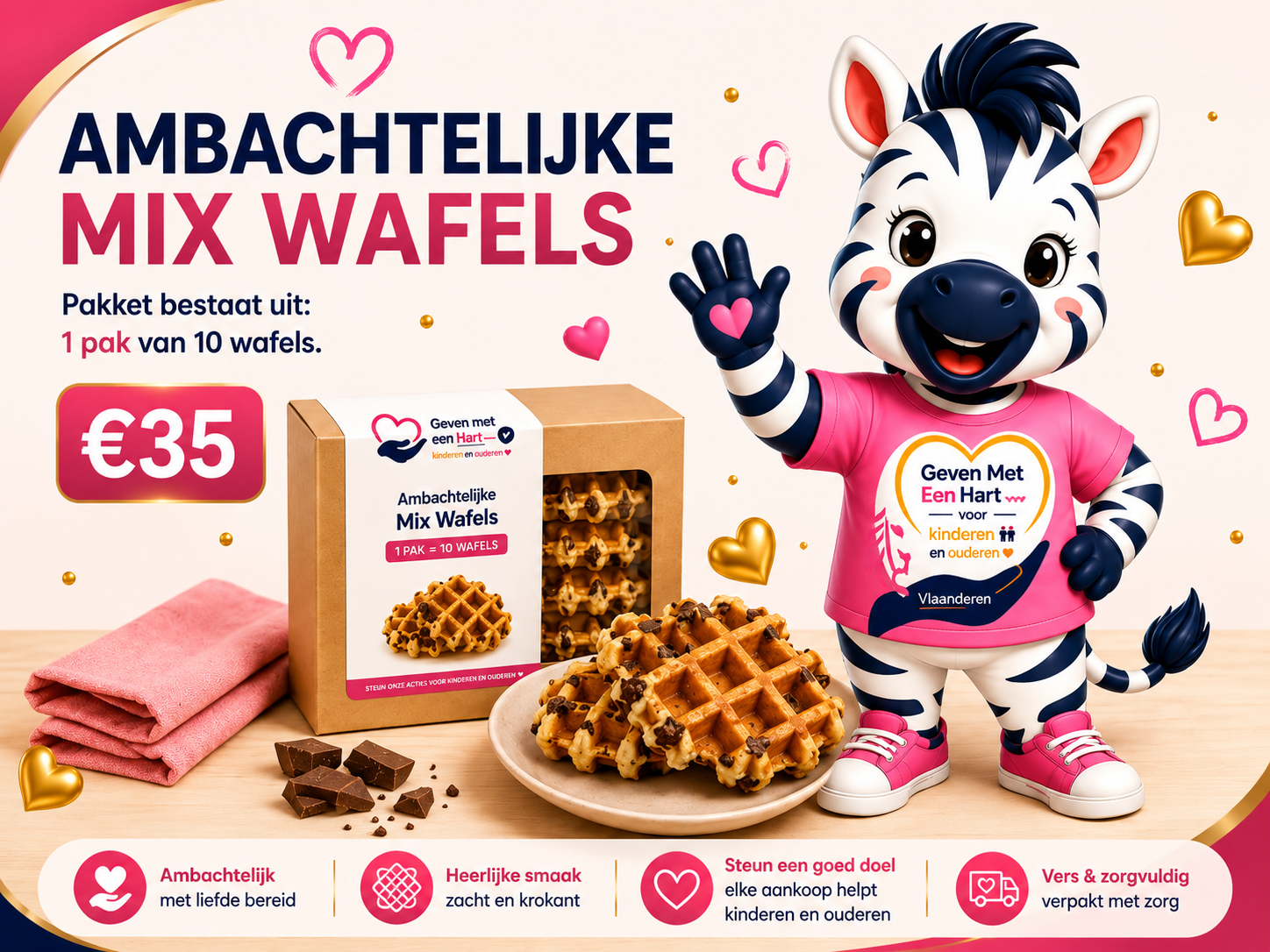 Chocoladechipwafels met stukjes chocolade.