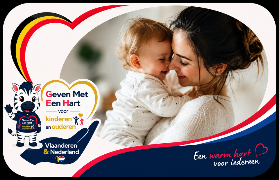 Vrouw met twee kinderen, kijkt naar beneden, lichtgroene en roze vormen op de achtergrond.