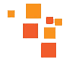 A group of orange squares on a white background.