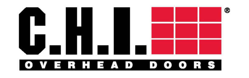C.H.I. Overhead Doors logo in black and red on a white background
