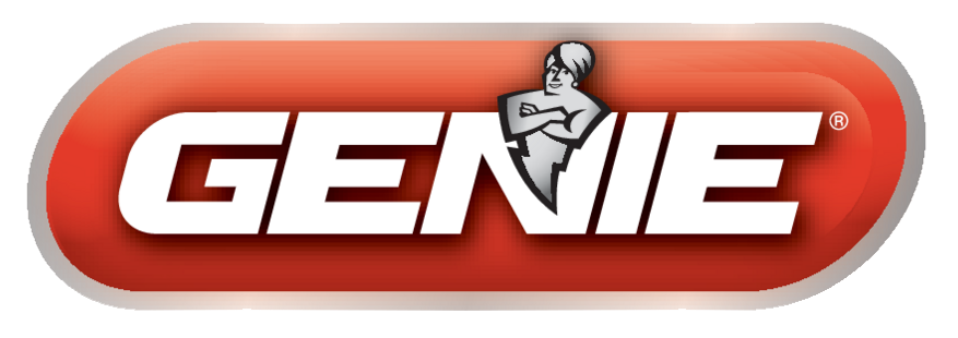 Genie logo in red and white on a rounded rectangular badge