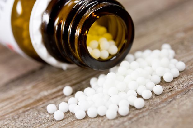 Homeopathic remedy bottles with pellets