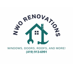 Logo for NWO Renovations featuring a house icon with a wrench, hammer, and ruler, with phone number 419-792-2699 below.