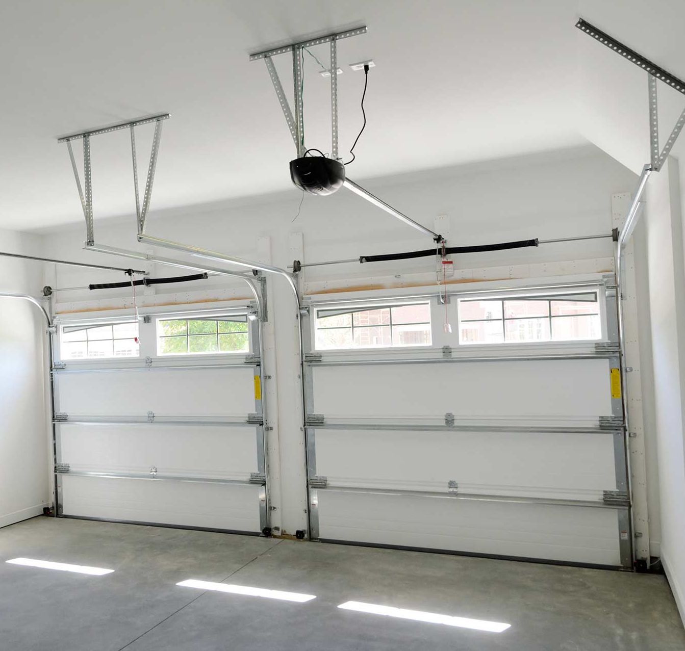 interior garage shot of dual garage doors