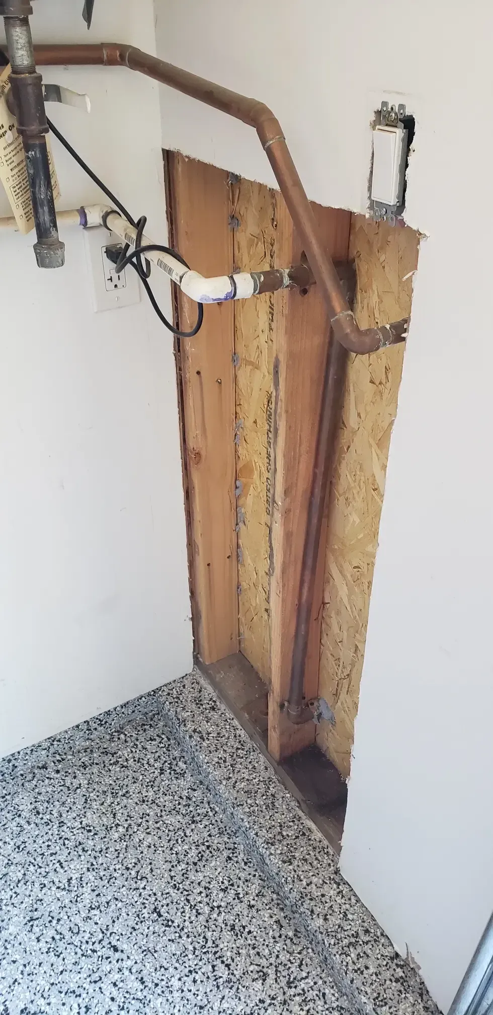 Before  Drywall Pipe Repair