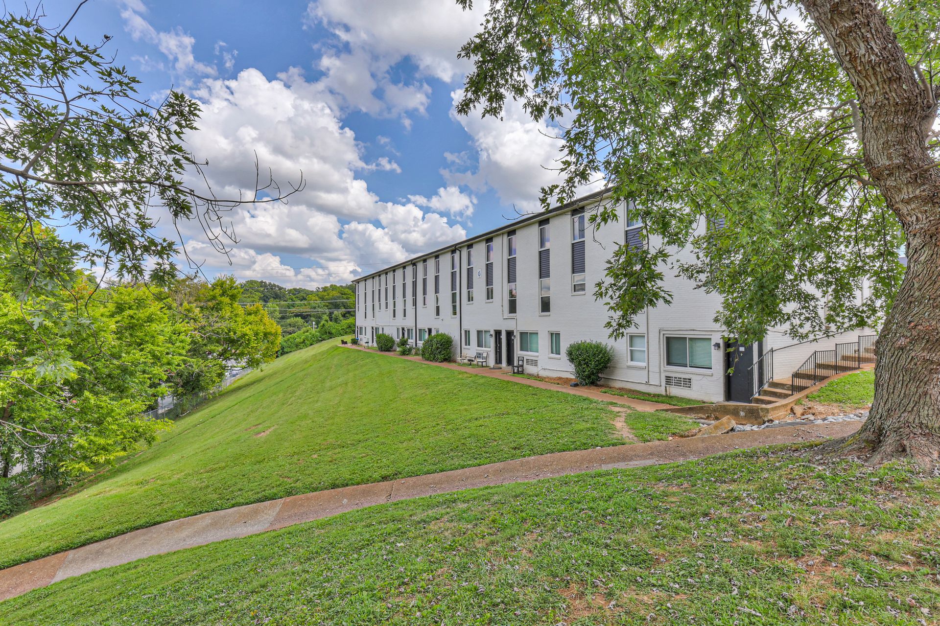 Photo of a building perched atop a hill