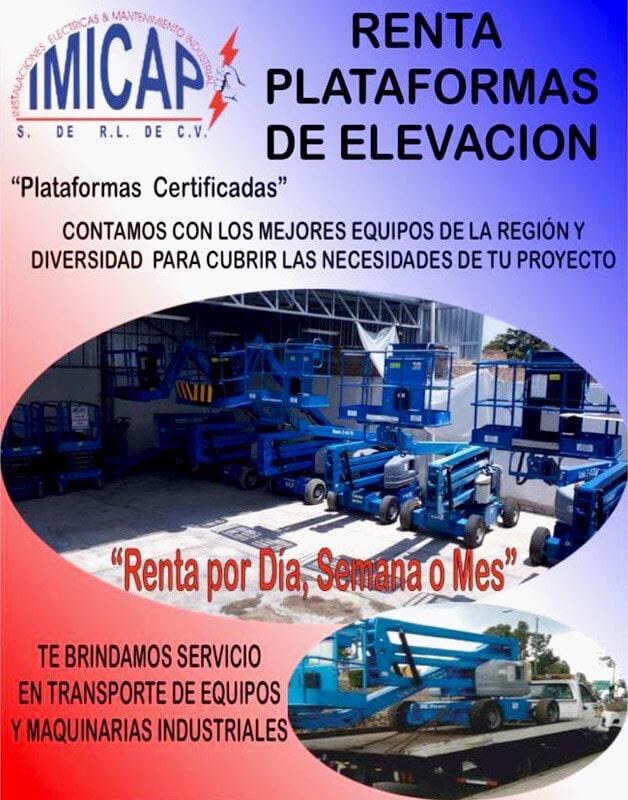 IMICAP DIVISIÓN RENTA PLATAFORMAS DE ELEVACIÓN - RENTA DE PLATARFORMAS