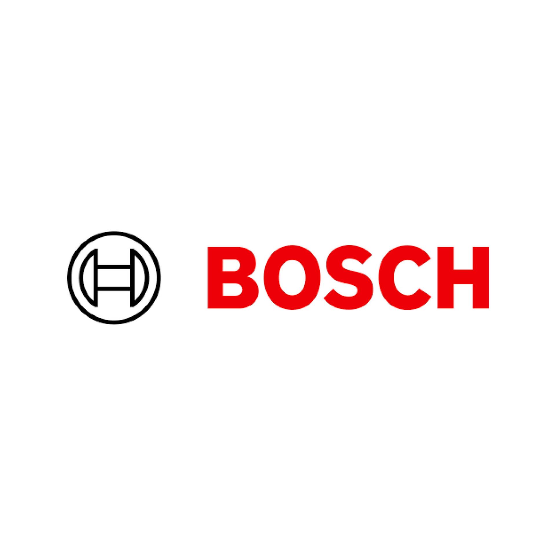 The bosch logo is red and black on a white background.