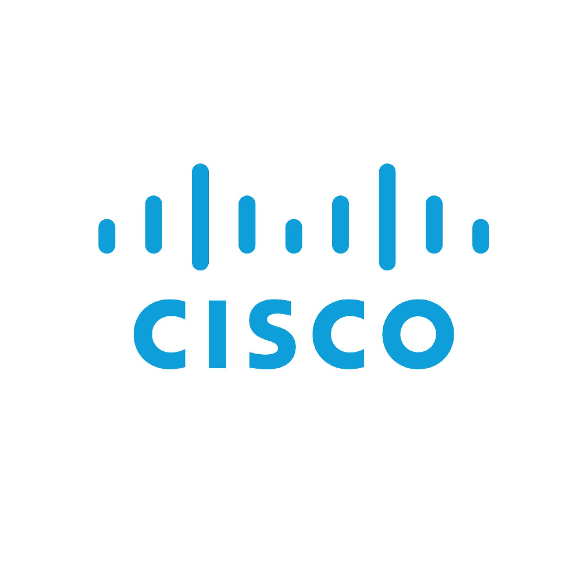 The cisco logo is blue and white on a white background.