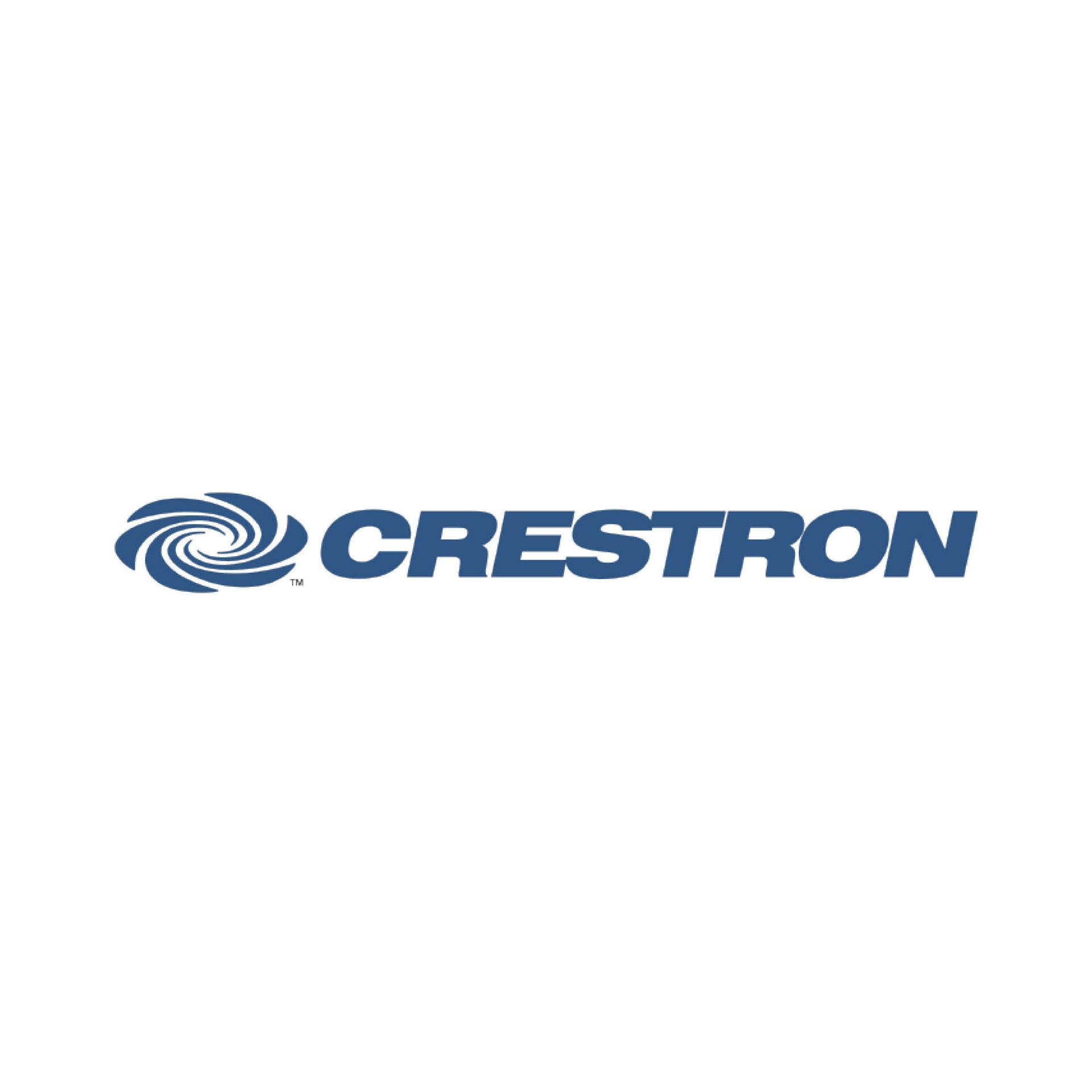 The crestron logo is on a white background.