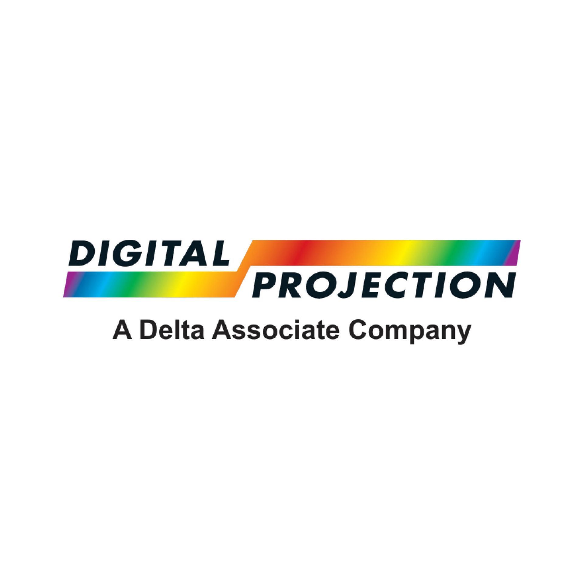 The digital projection logo is a delta associate company.