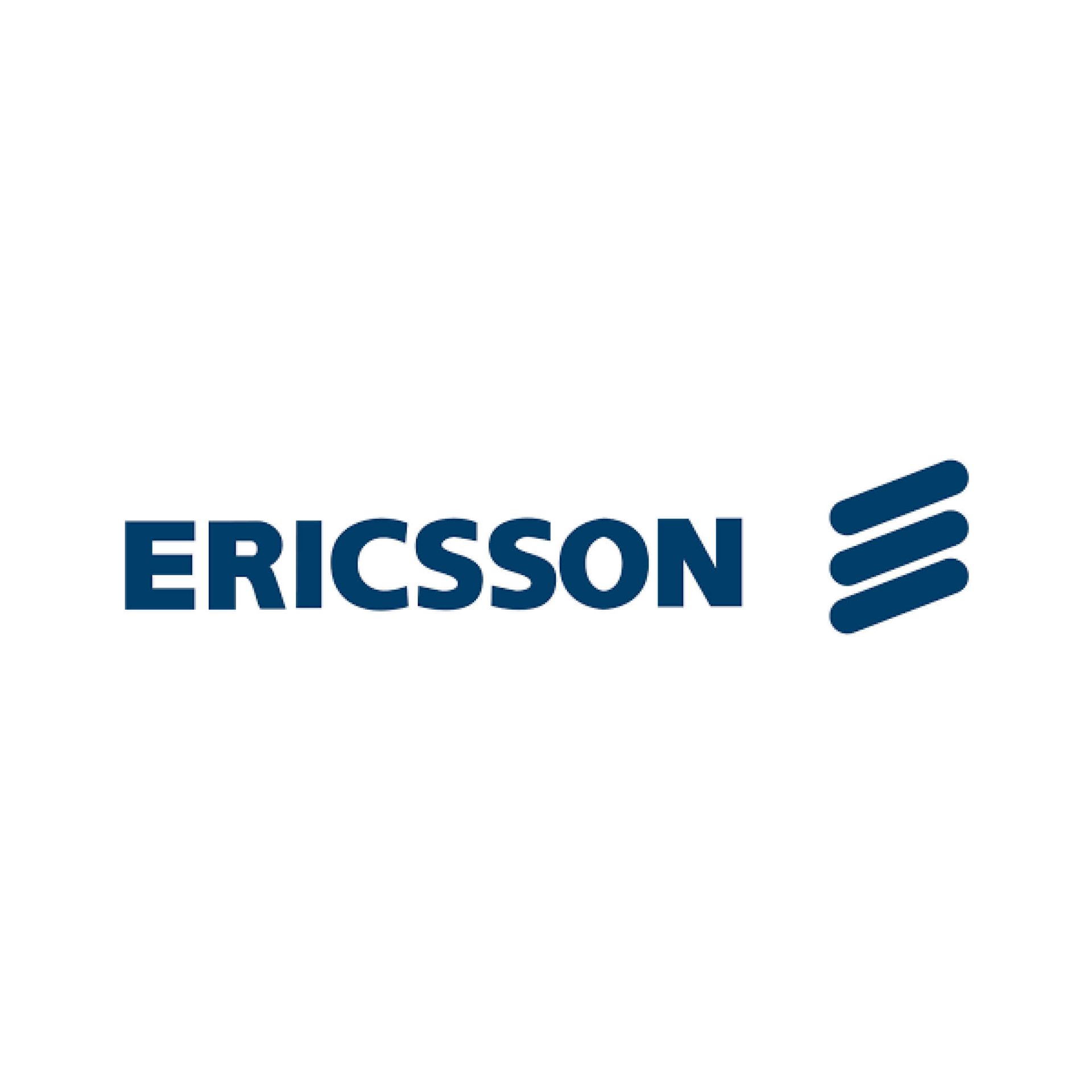The ericsson logo is on a white background.