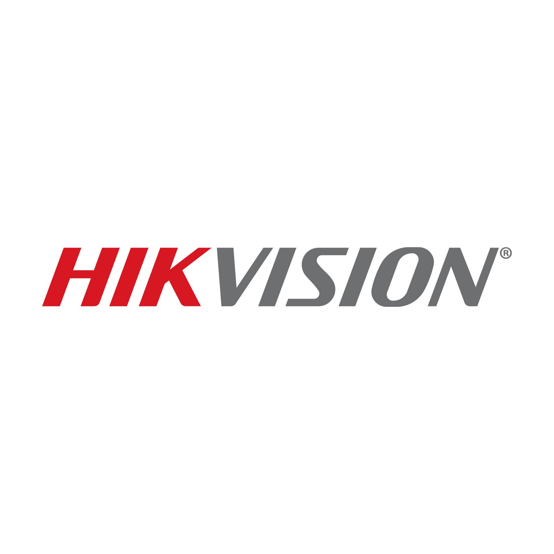 The hikvision logo is on a white background.