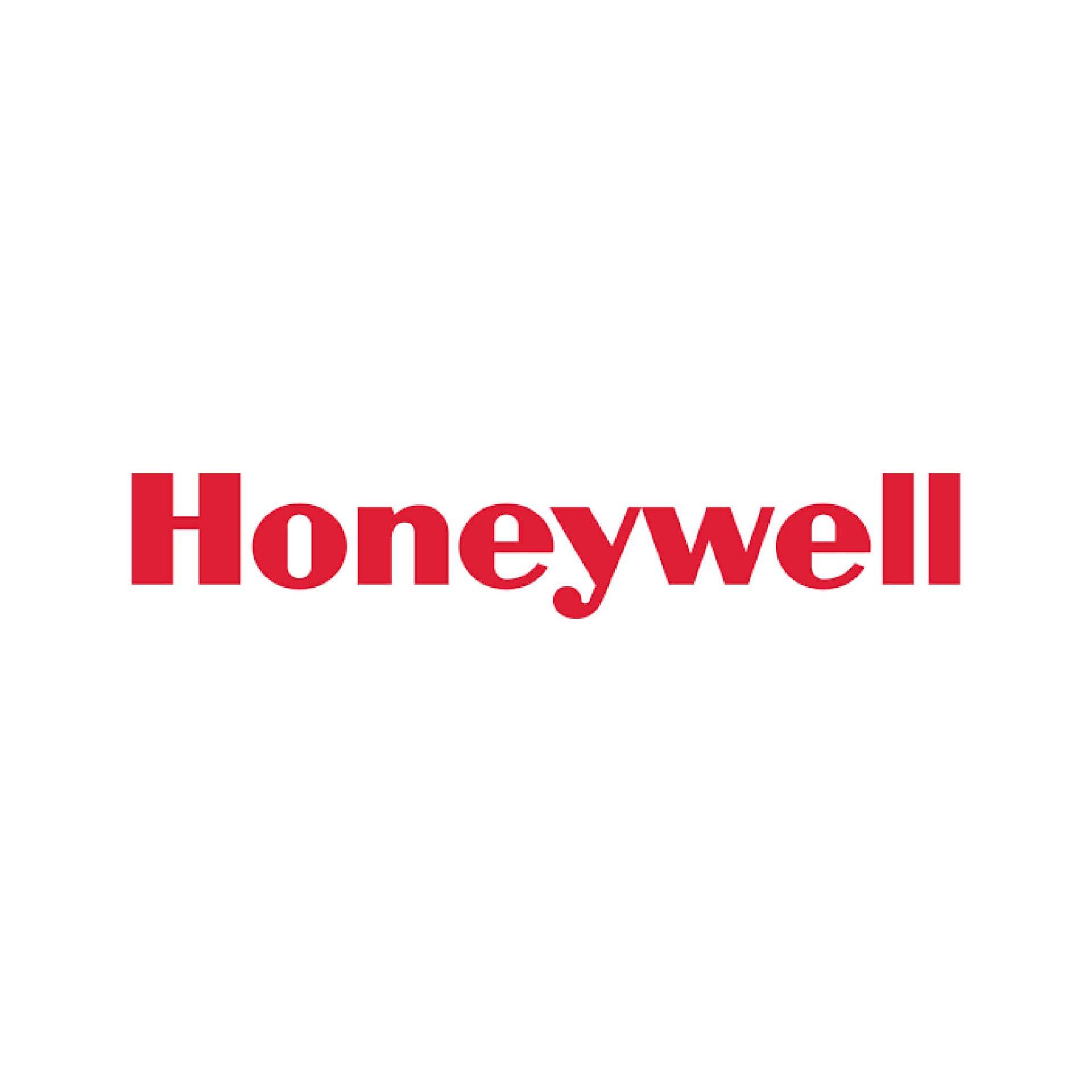 The honeywell logo is red on a white background.